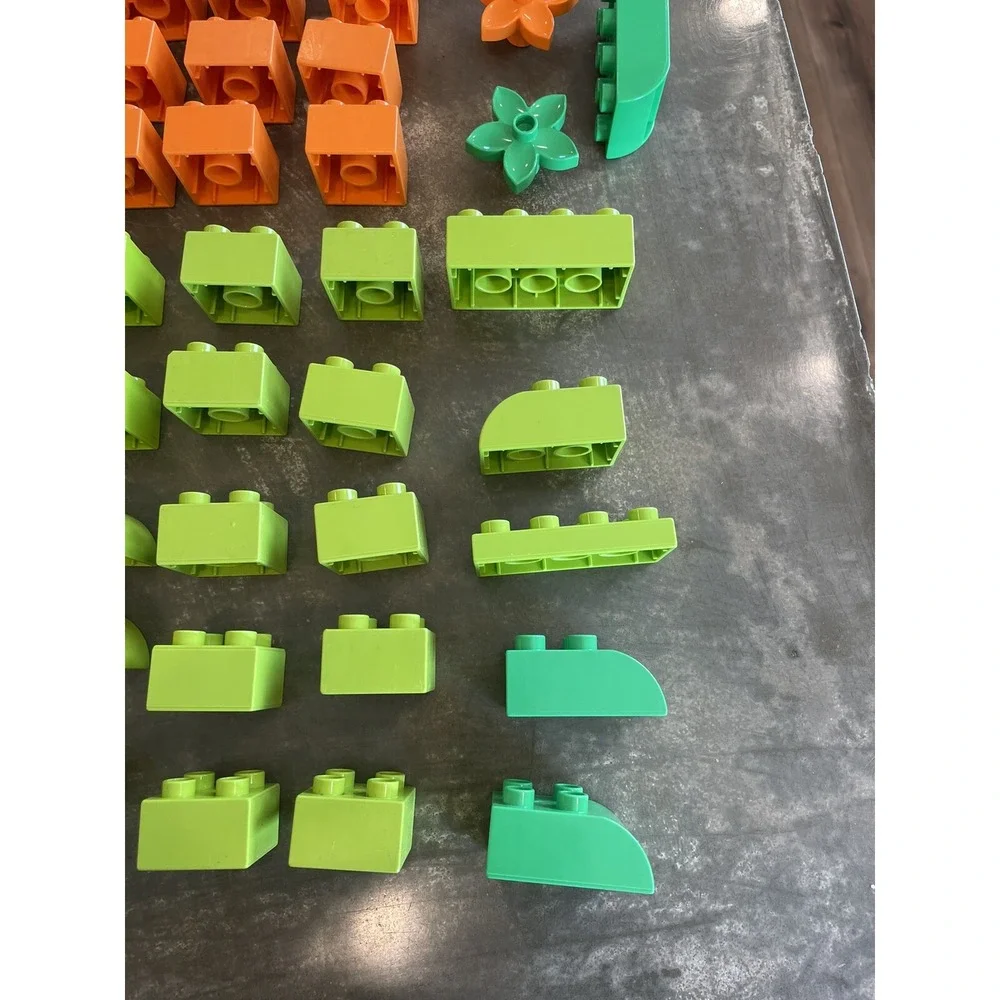 LEGO DUPLO Building Blocks 55pc Mixed Size Lot Bright Green Lime Orange